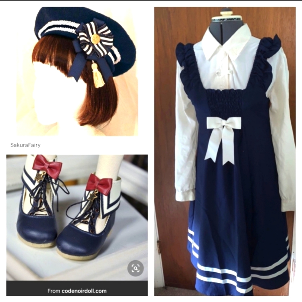 Lolita navy XS sailor dress
